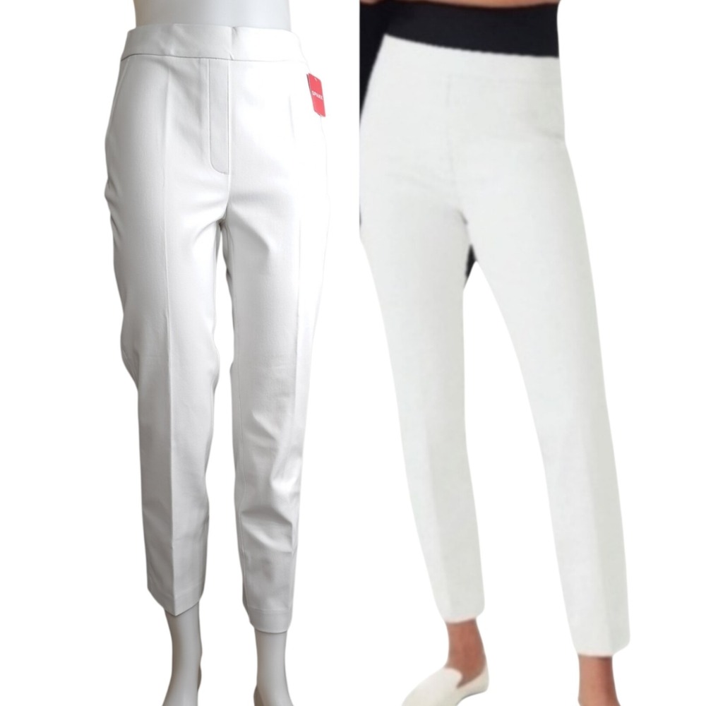 Spanx Women's‎ Pants Size Medium Classic White Slim Straight Stretch Pull On